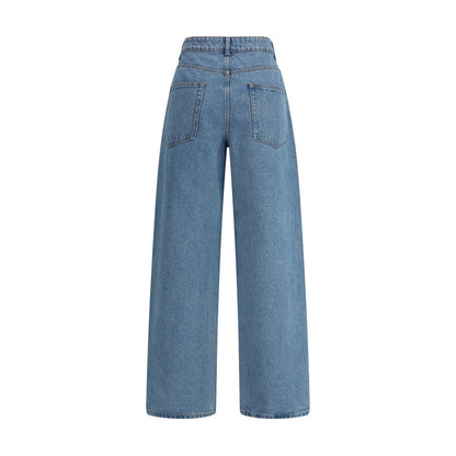 Jeans by Rohe for women in denim cotton blue presents a tailored silhouette, showcasing a tailored relaxed-fit, regular-fit & wide and long cut with a refined for a truly tailored aesthetic.