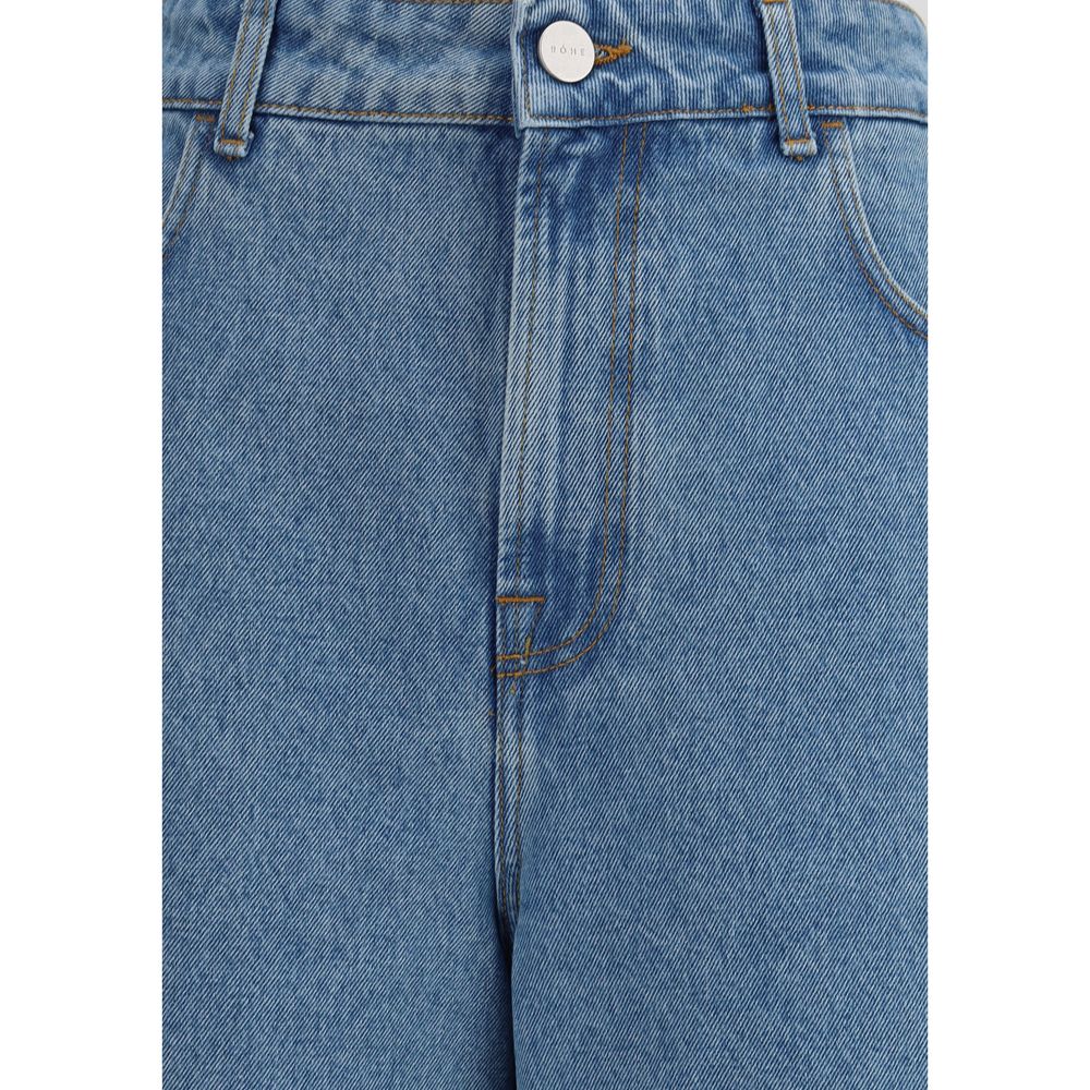 Jeans by Rohe for women in denim cotton blue features an refined tailoring silhouette, showcasing a premium relaxed-fit, regular-fit & wide with a and long cut for a refined tailoring look.