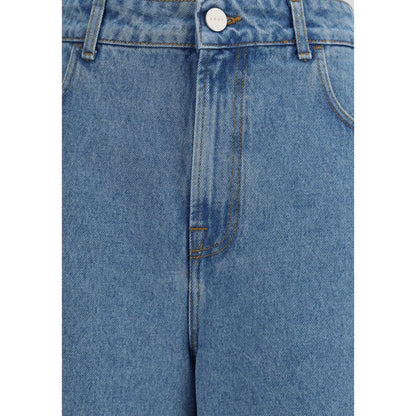 Jeans by Rohe for women in denim cotton blue features an refined tailoring silhouette, showcasing a premium relaxed-fit, regular-fit & wide with a and long cut for a refined tailoring look.