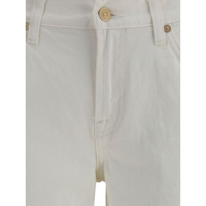Jeans by 7FOR for women in cotton blue features an refined tailoring silhouette, showcasing a premium flared & regular-fit with a and long cut for a refined tailoring look.