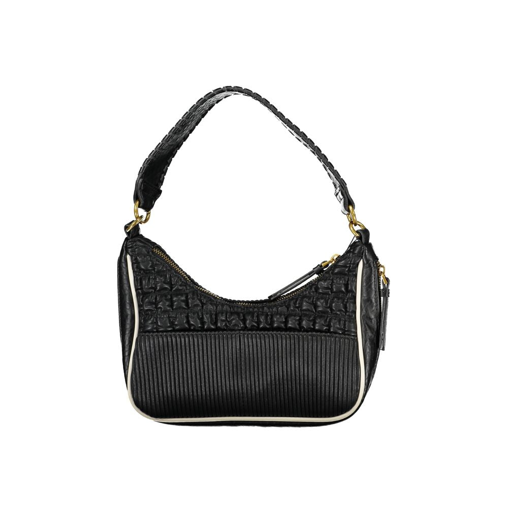 Small 2-in-1 Shoulder & Crossbody Handbag by Desigual for women in polyester polyurethane leather black, print & patchwork features a refined silhouette, showcasing a secure zipper, organized , and versatile crossbody-strap, shoulder-strap, adjustable-strap & detachable-strap for a refined finish.