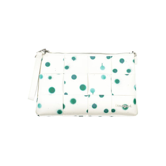 Shoulder Handbag by Desigual for women in polyethylene white & signature features an refined silhouette, showcasing a secure , ample built-in-compartments & internal-pockets, and versatile shoulder-strap, handle, adjustable-strap & detachable-strap for a sophisticated refined aesthetic.