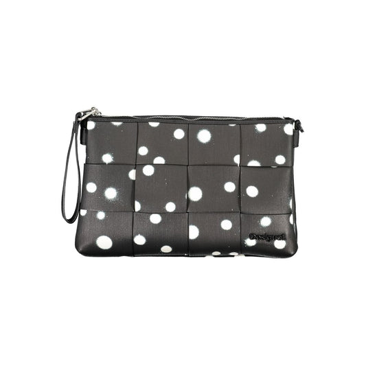 Crossbody Handbag by Desigual for women in polyester polyurethane faux leather black, white & dots presents a ornamental silhouette, showcasing a secure zipper, ample built-in-compartments, and versatile crossbody-strap, shoulder-strap & adjustable-strap for a ornamental finish.
