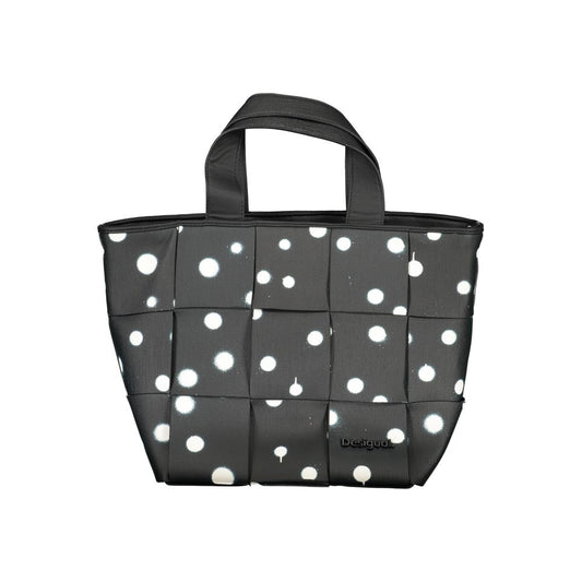 Crossbody Shopper Tote Handbag by Desigual for women in faux leather & canvas black & print features a refined silhouette, showcasing a secure zipper, organized , and versatile crossbody-strap, adjustable-strap, detachable-strap & handle for a refined finish.