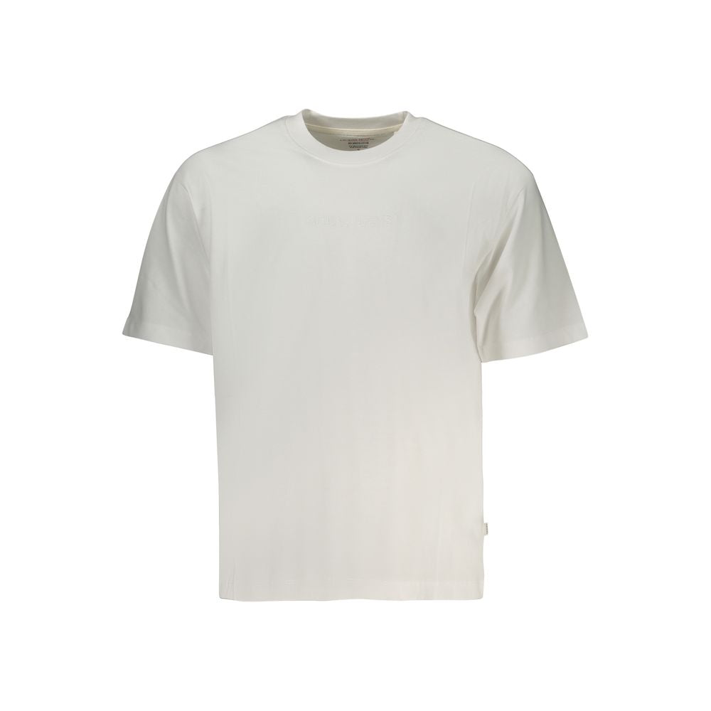 T-Shirt by Guess Jeans for men in organic cotton white showcases a chic silhouette, artfully detailed with a chic and short-sleeve for a chic finish.