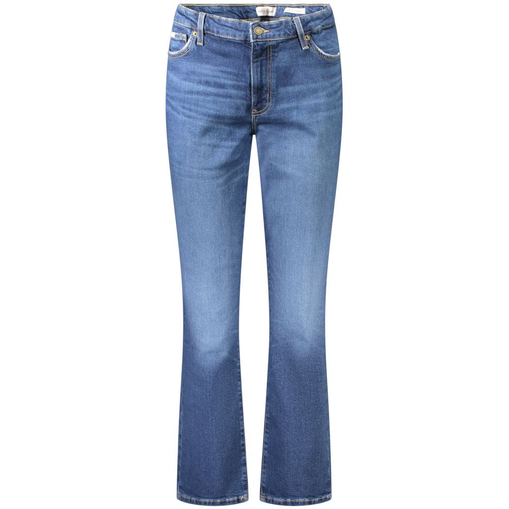 Jeans by Guess Jeans for women in stretch denim cotton blue presents a refined pantology silhouette, artfully defined by a refined pantology straight-leg, long, and a sophisticated mid rise.