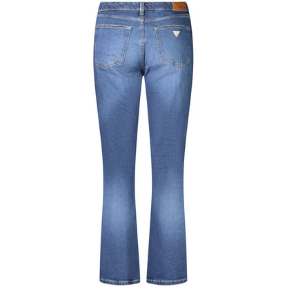 Jeans by Guess Jeans for women in stretch denim cotton blue features an refined tailoring silhouette, showcasing a premium straight-leg with a mid rise and long cut for a refined tailoring look.