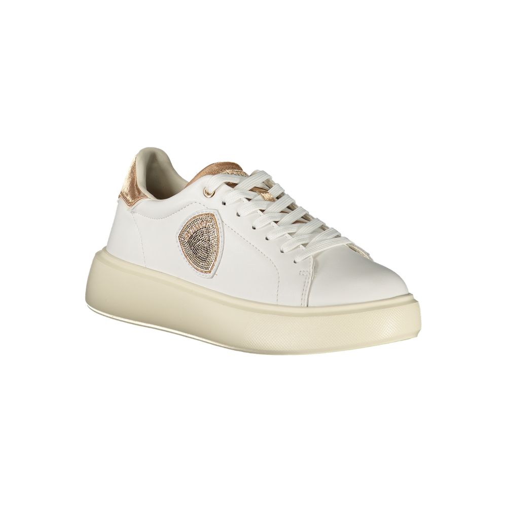 Sneakers by Blauer for women in polyester polyethylene leather bronze & white features an sumptuous silhouette, showcasing the premium Women's Casual Polyester Polyethylene Leather Sneakers in a sumptuous casual style that offers a sumptuous finish for refined style.