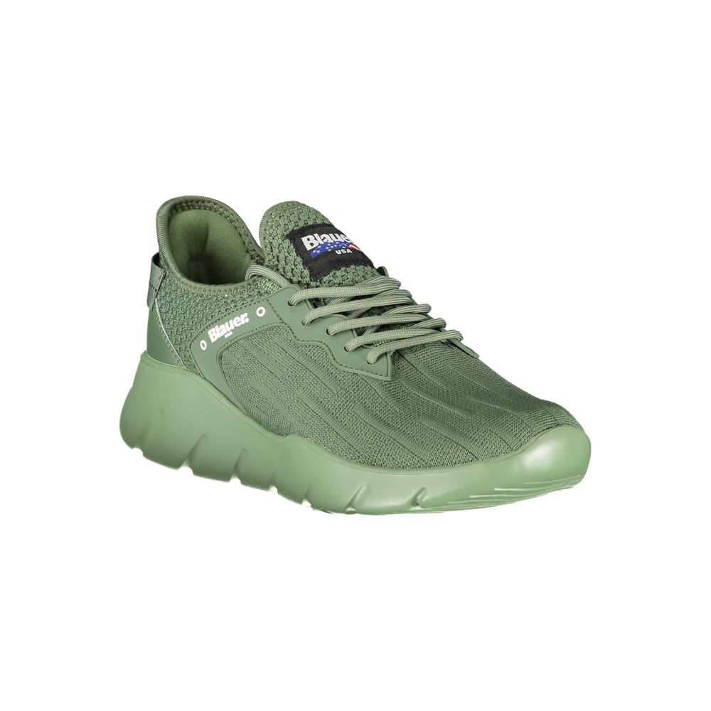 Sneakers by Blauer for men in polyester & polyethylene green & print features an sumptuous silhouette, showcasing the premium Aren Men's Fashion Polyester & Polyethylene Sneakers in a sumptuous fashion style that offers a sumptuous finish for refined style.