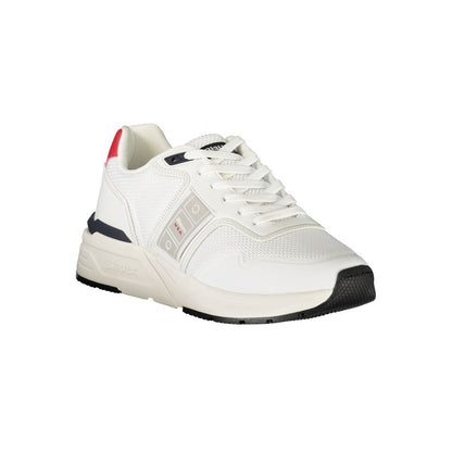 Sneakers by Blauer for men in polyester & polyethylene white features an sumptuous silhouette, showcasing the premium Men's Fashion Polyester & Polyethylene Sneakers in a sumptuous fashion style that offers a sumptuous finish for refined style.