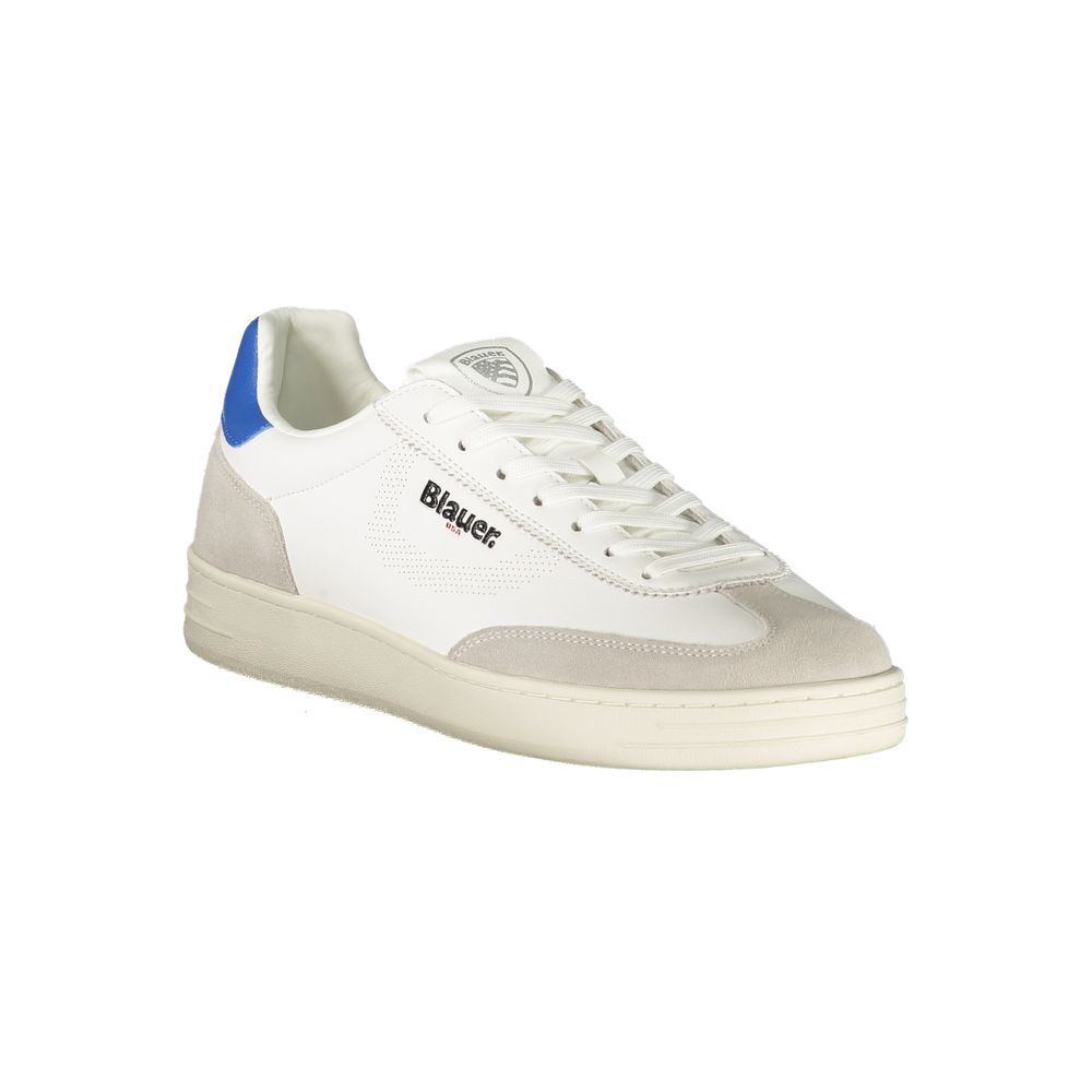 Sneakers by Blauer for men in polyethylene polyester leather blue & white features an sumptuous design from the Men's Fashion Polyethylene Polyester Leather Sneakers collection, highlighting a sumptuous fashion style for a premium, high-fashion look.