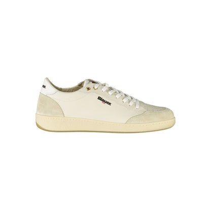 Sneakers by Blauer for men in polyester polyethylene leather white features an sumptuous design from the Men's Low-Top Polyester Polyethylene Leather Sneakers collection, highlighting a sumptuous low-top style for a premium, high-fashion look.