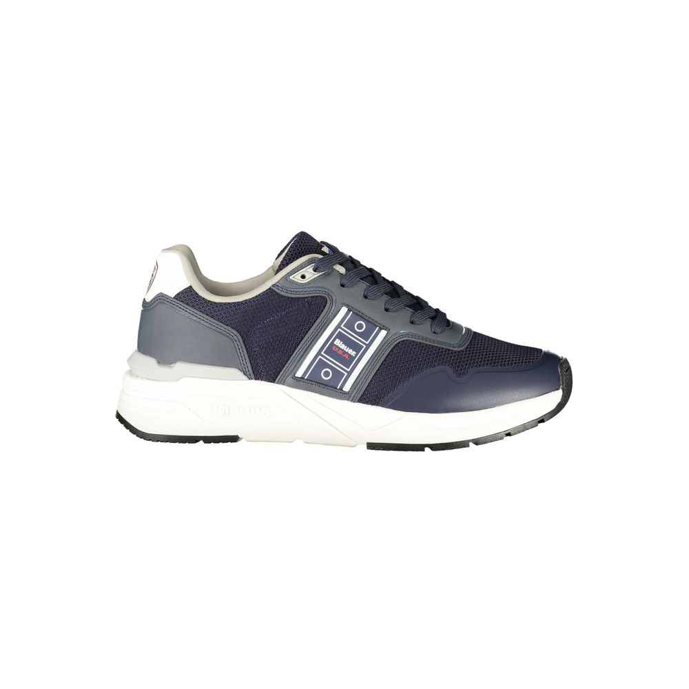 Sneakers by Blauer for men in polyester & polyethylene blue features an sumptuous silhouette, showcasing the premium Men's Fashion Polyester & Polyethylene Sneakers in a sumptuous fashion style that offers a sumptuous finish for refined style.
