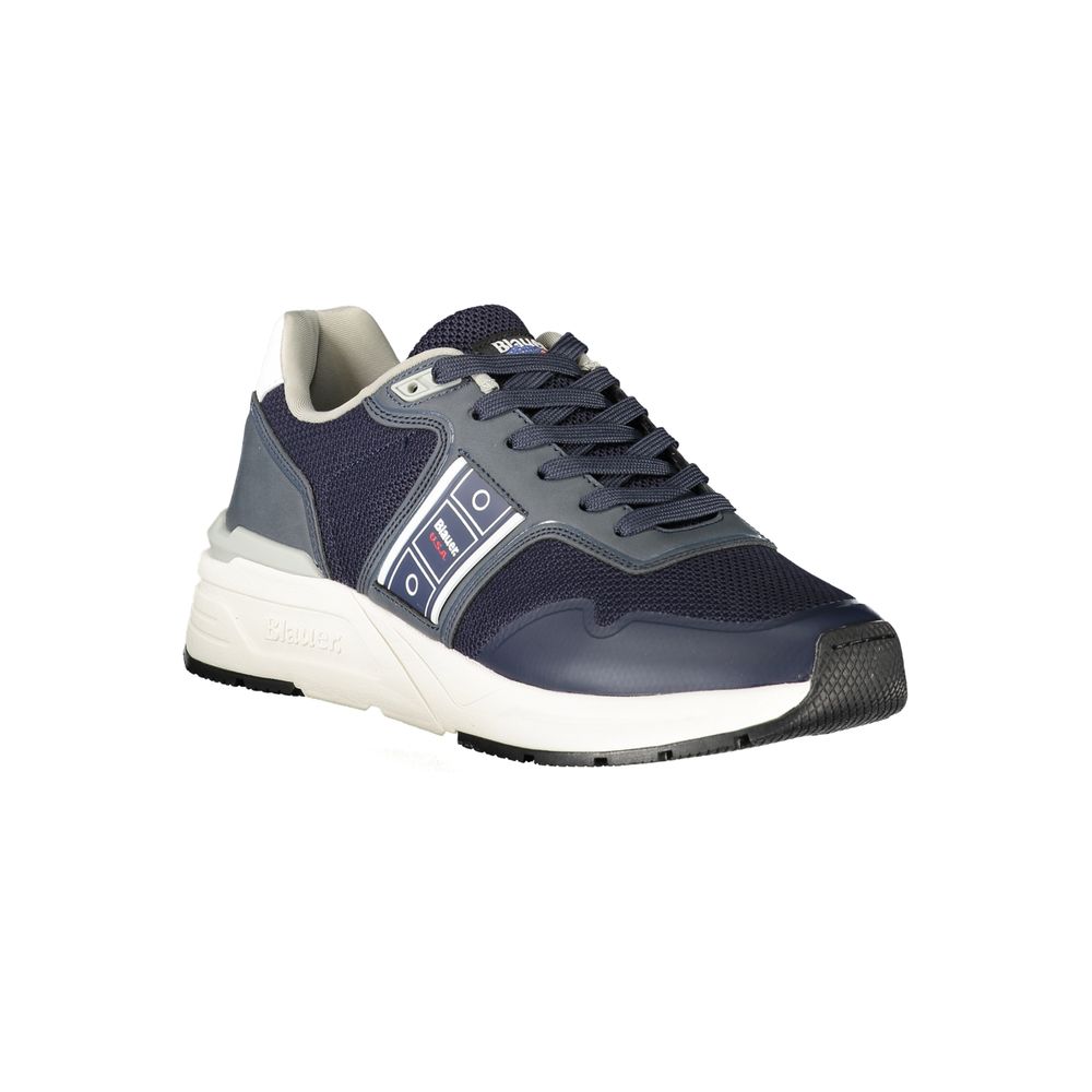 Sneakers by Blauer for men in polyester & polyethylene blue presents a sumptuous silhouette, artfully capturing the essence of the Men's Fashion Polyester & Polyethylene Sneakers with its sumptuous fashion style design.