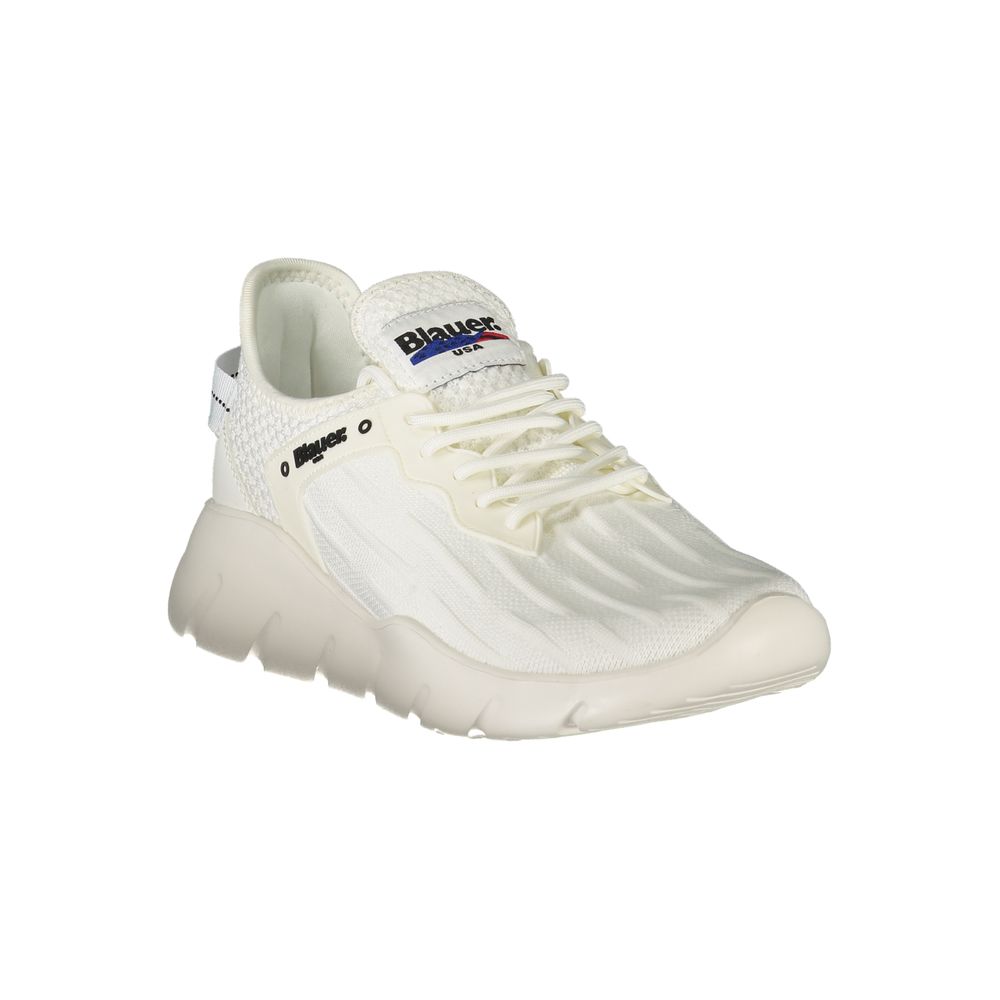 Sneakers by Blauer for men in polyester & polyethylene white features an sumptuous silhouette, showcasing the premium Men's Fashion Polyester & Polyethylene Sneakers in a sumptuous fashion style that offers a sumptuous finish for refined style.
