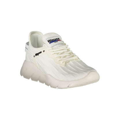 Sneakers by Blauer for men in polyester & polyethylene white features an sumptuous silhouette, showcasing the premium Men's Fashion Polyester & Polyethylene Sneakers in a sumptuous fashion style that offers a sumptuous finish for refined style.