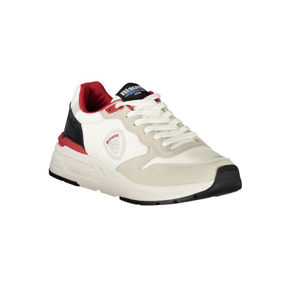 Athletic Sneakers by Blauer for men in polyester & polyethylene red & white showcases an impeccable silhouette, defined by an impeccable athletic style design that perfectly captures the essence of the Men's Athletic Polyester & Polyethylene Sneakers.