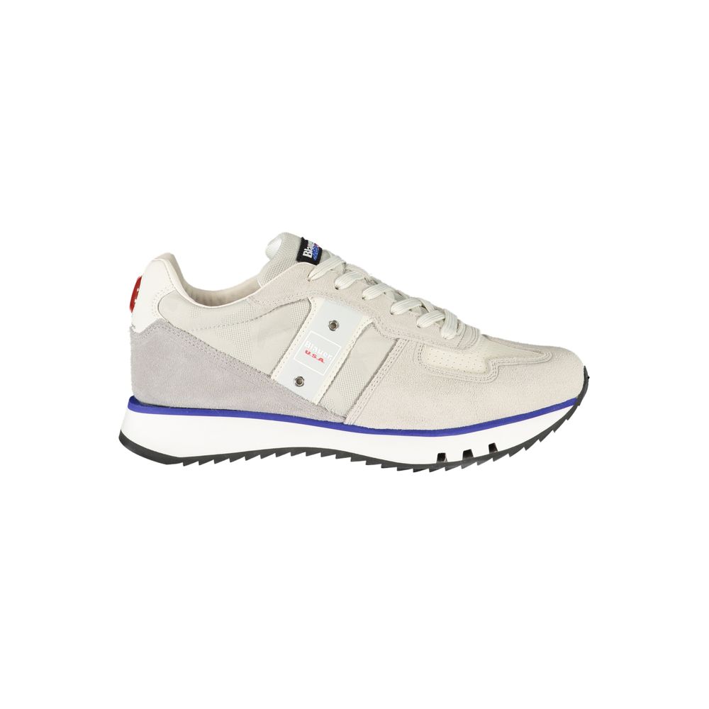 Sneakers by Blauer for men in polyester polyethylene leather gray presents a sumptuous silhouette, artfully capturing the essence of the Men's Athletic Polyester Polyethylene Leather Sneakers with its sumptuous athletic style design.