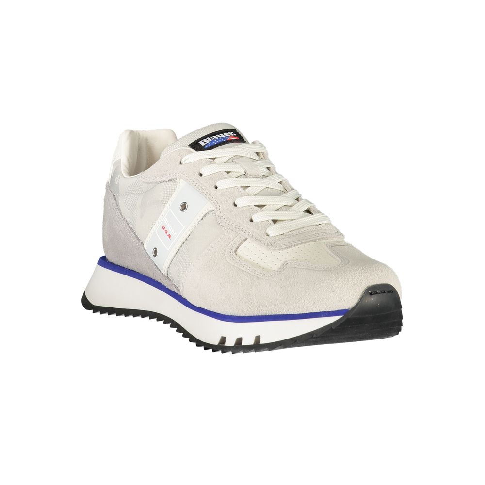 Sneakers by Blauer for men in polyester polyethylene leather gray features an sumptuous silhouette, showcasing the premium Men's Athletic Polyester Polyethylene Leather Sneakers in a sumptuous athletic style that offers a sumptuous finish for refined style.