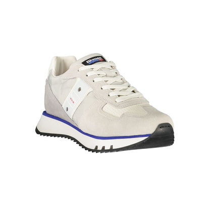 Sneakers by Blauer for men in polyester polyethylene leather gray features an sumptuous silhouette, showcasing the premium Men's Athletic Polyester Polyethylene Leather Sneakers in a sumptuous athletic style that offers a sumptuous finish for refined style.
