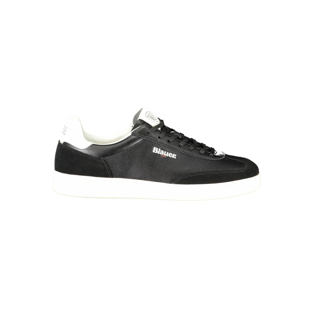 Sneakers by Blauer for men in polyester polyethylene leather black & white features a sumptuous design, perfectly showcasing the sumptuous low-top style of this Men's Low-Top Polyester Polyethylene Leather Sneakers.