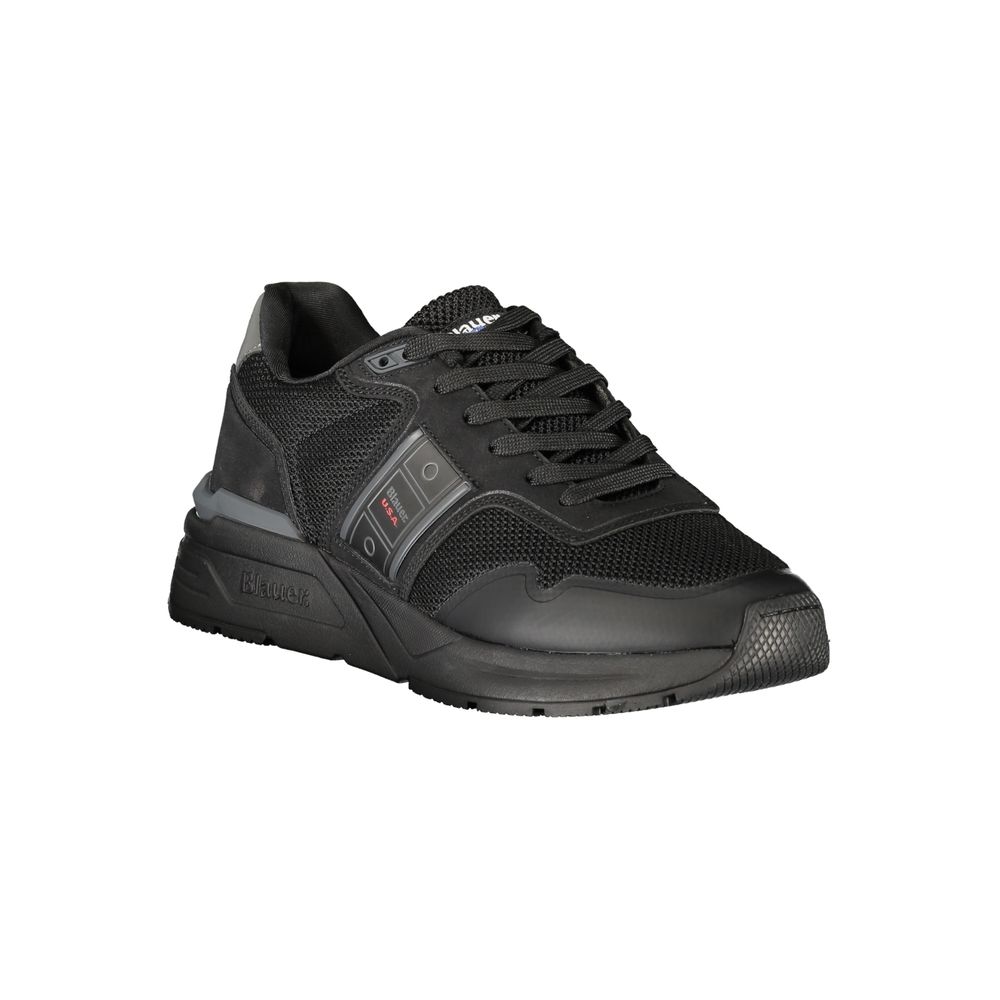 Athletic Sneakers by Blauer for men in polyester & polyethylene black features an stately silhouette, showcasing the signature athletic style of the Explorer Men's Athletic Polyester & Polyethylene Sneakers collection with a truly stately finish.