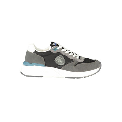 Sneakers by Blauer for men in polyester polyethylene leather black presents a sumptuous silhouette from the Men's Fashion Polyester Polyethylene Leather Sneakers collection, showcasing a sumptuous fashion style for an elevated aesthetic.
