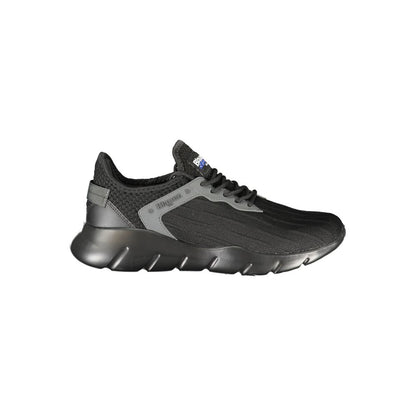 Sneakers by Blauer for men in polyester & polyethylene black & print presents a sumptuous silhouette as Men's Athletic Polyester & Polyethylene Sneakers, expertly defined by a sumptuous athletic style for a sumptuous, high-fashion look.