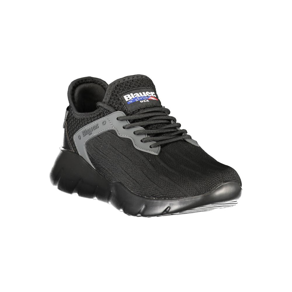 Sneakers by Blauer for men in polyester & polyethylene black & print presents a sumptuous silhouette from the Men's Athletic Polyester & Polyethylene Sneakers collection, showcasing a sumptuous athletic style for an elevated aesthetic.