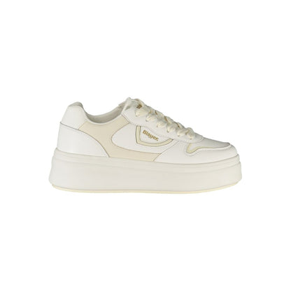 Sneakers by Blauer for women in polyester polyethylene leather white features a sumptuous design, perfectly showcasing the sumptuous fashion style of this Women's Fashion Polyester Polyethylene Leather Sneakers.