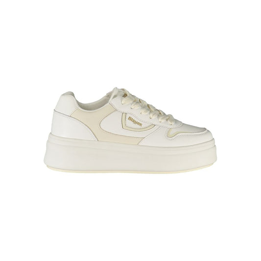 Sneakers by Blauer for women in polyester polyethylene leather white features a sumptuous design, perfectly showcasing the sumptuous fashion style of this Women's Fashion Polyester Polyethylene Leather Sneakers.