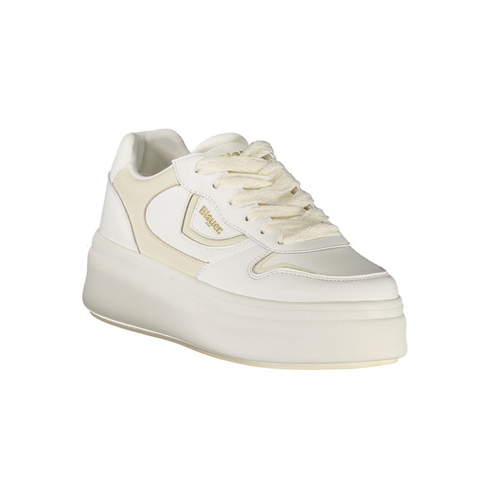 Sneakers by Blauer for women in polyester polyethylene leather white features an sumptuous design from the Women's Fashion Polyester Polyethylene Leather Sneakers collection, highlighting a sumptuous fashion style for a premium, high-fashion look.