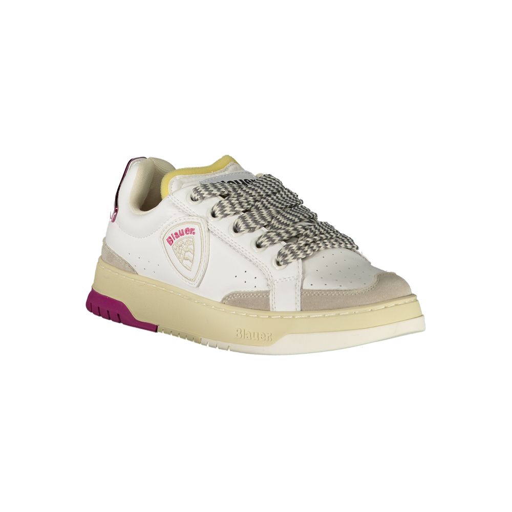 Sneakers by Blauer for women in polyester polyethylene leather fuchsia, gray & white features an sumptuous design from the Crisp Women's Fashion Polyester Polyethylene Leather Sneakers collection, highlighting a sumptuous fashion style for a premium, high-fashion look.