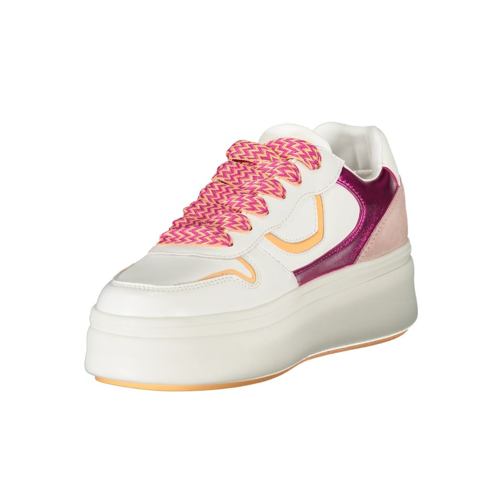 Sneakers by Blauer for women in polyester polyethylene leather fuchsia, pink & white features an opulent silhouette from the Essence Women's Fashion Polyester Polyethylene Leather Sneakers collection, showcasing a signature fashion style with an opulent finish.