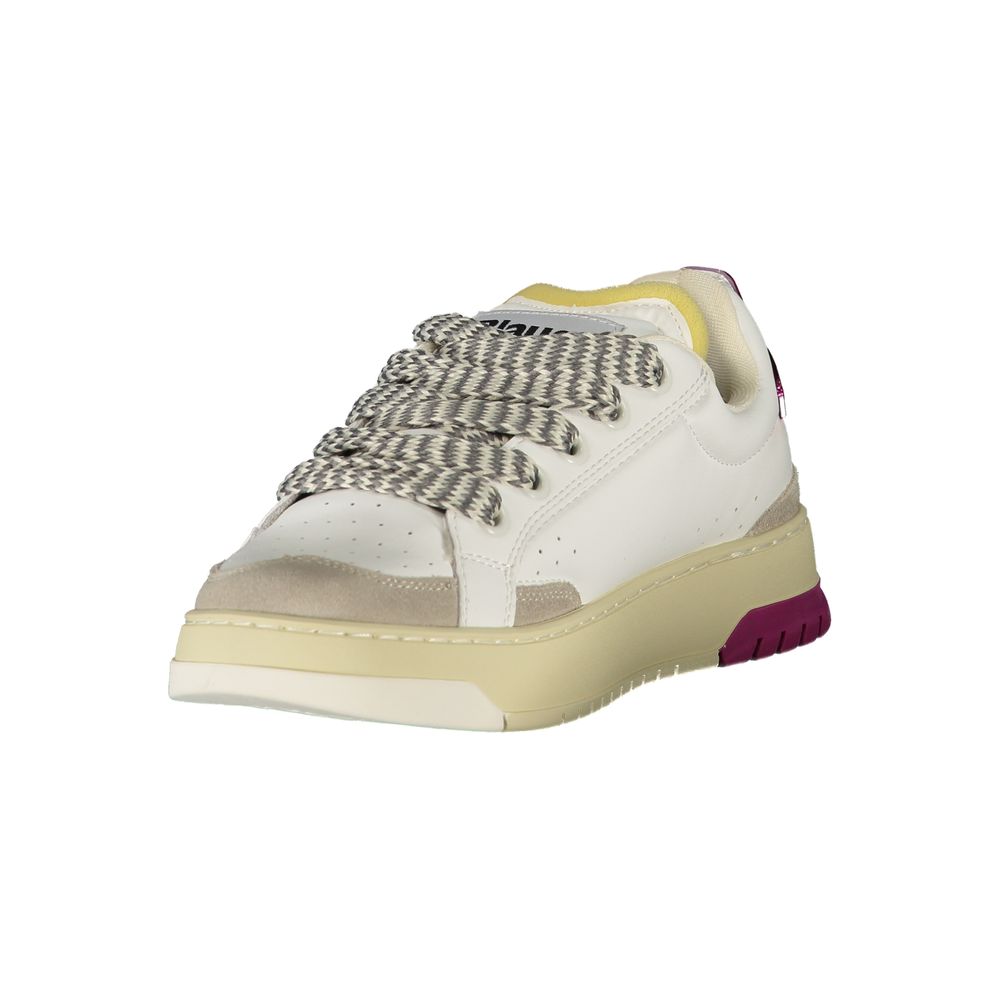 Sneakers by Blauer for women in polyester polyethylene leather fuchsia, gray & white features an opulent silhouette from the Crisp Women's Fashion Polyester Polyethylene Leather Sneakers collection, showcasing a signature fashion style with an opulent finish.