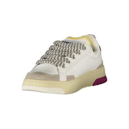 Sneakers by Blauer for women in polyester polyethylene leather fuchsia, gray & white features an opulent silhouette from the Crisp Women's Fashion Polyester Polyethylene Leather Sneakers collection, showcasing a signature fashion style with an opulent finish.