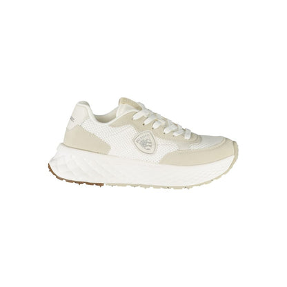 Sneakers by Blauer for women in polyester & polyurethane blue & white presents a sumptuous silhouette from the Women's Chunky Polyester & Polyurethane Sneakers collection, showcasing a sumptuous chunky style for an elevated aesthetic.