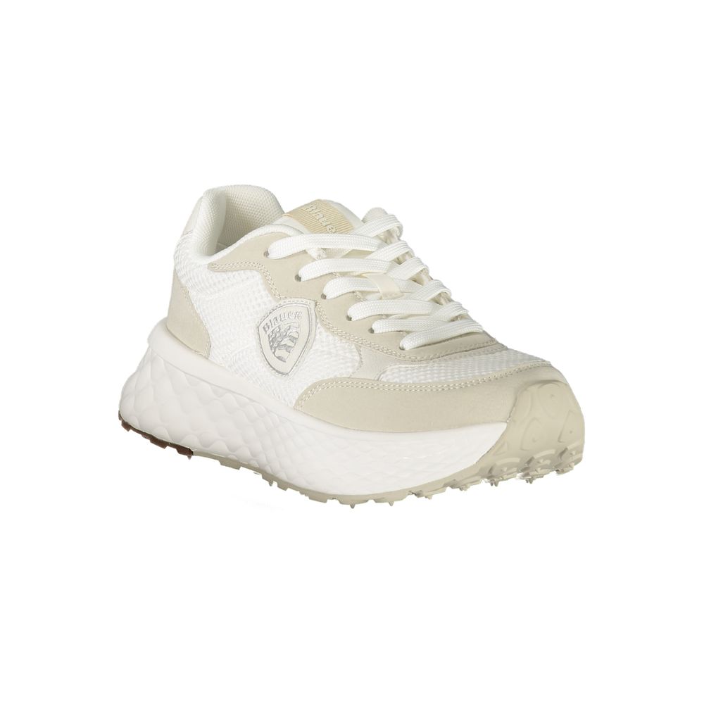 Sneakers by Blauer for women in polyester & polyurethane blue & white features an sumptuous silhouette, showcasing the premium Women's Chunky Polyester & Polyurethane Sneakers in a sumptuous chunky style that offers a sumptuous finish for refined style.