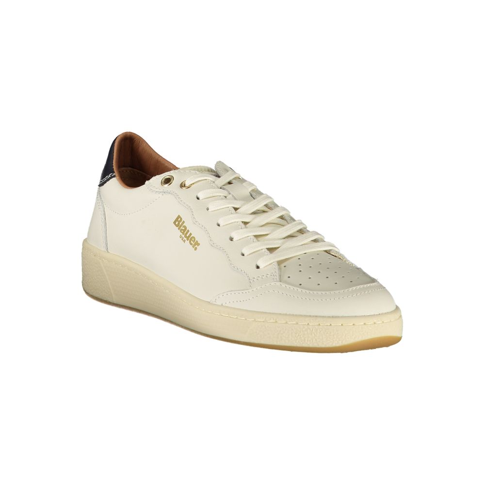 Sneakers by Blauer for women in polyester polyethylene leather black, white, signature-print & print presents a sumptuous silhouette from the Women's Low-Top Polyester Polyethylene Leather Sneakers collection, showcasing a sumptuous low-top style for an elevated aesthetic.