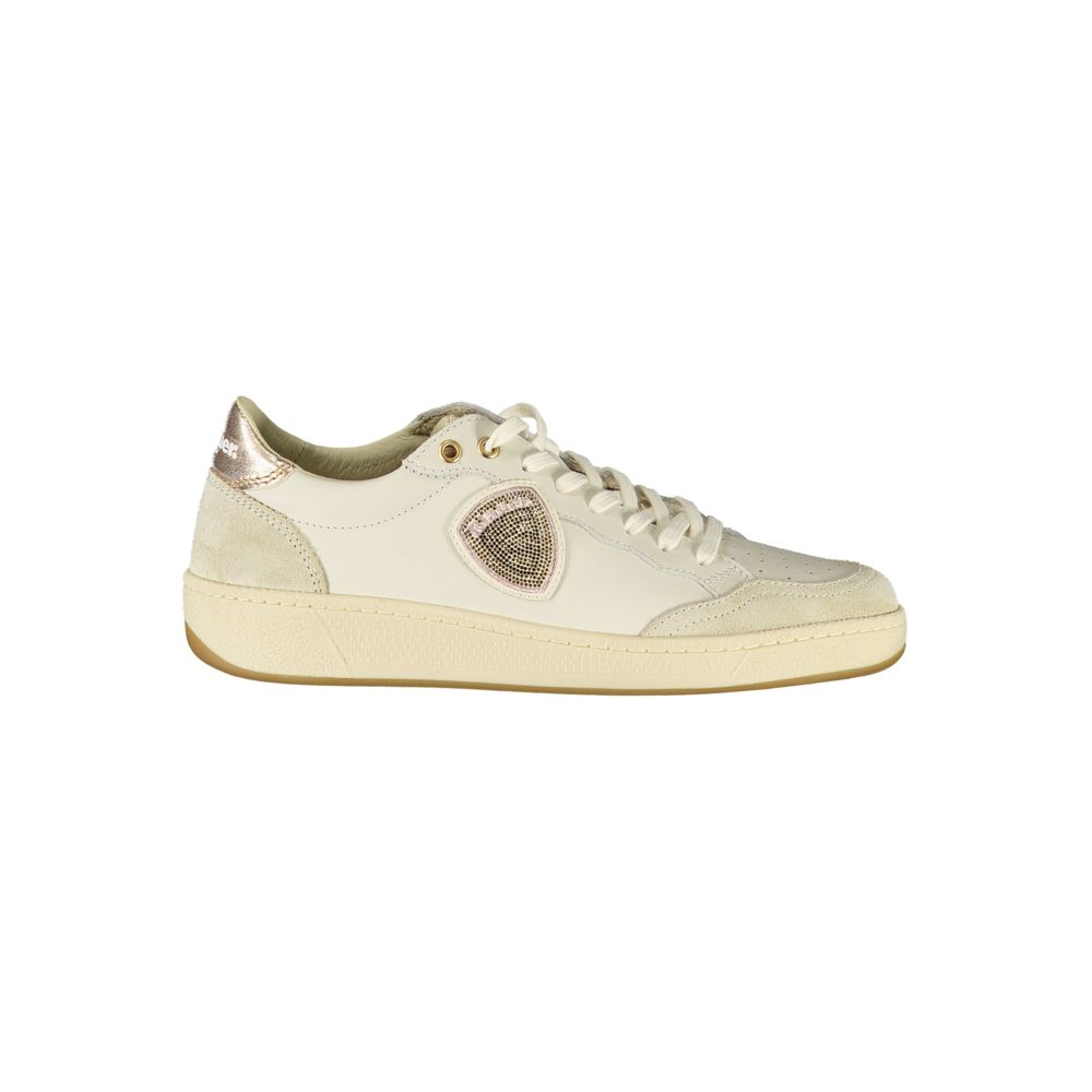 Sneakers by Blauer for women in polyester polyethylene leather bronze & white features an sumptuous design from the Women's Low-Top Polyester Polyethylene Leather Sneakers collection, highlighting a sumptuous low-top style for a premium, high-fashion look.