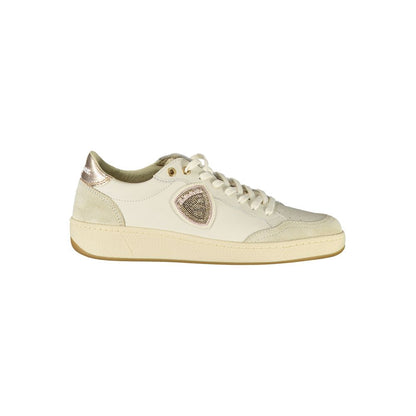 Sneakers by Blauer for women in polyester polyethylene leather bronze & white features an sumptuous design from the Women's Low-Top Polyester Polyethylene Leather Sneakers collection, highlighting a sumptuous low-top style for a premium, high-fashion look.