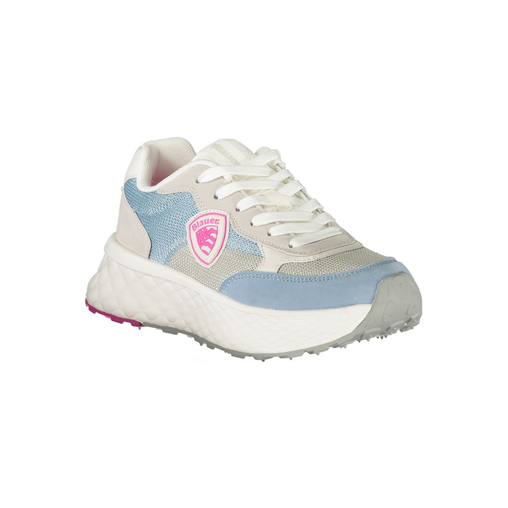 Sneakers by Blauer for women in polyester & polyurethane azzurro, fuchsia & white presents a sumptuous silhouette as Crisp Women's Chunky Polyester & Polyurethane Sneakers, expertly defined by a sumptuous chunky style for a sumptuous, high-fashion look.