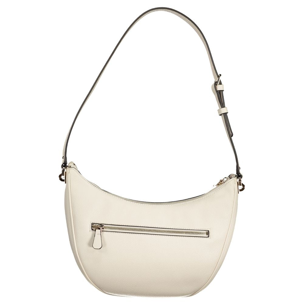 Handbag by Guess Jeans for women in polyethylene white presents a ornamental silhouette, showcasing a secure zipper, ample external-pockets, and versatile shoulder-strap & adjustable-strap for a ornamental finish.