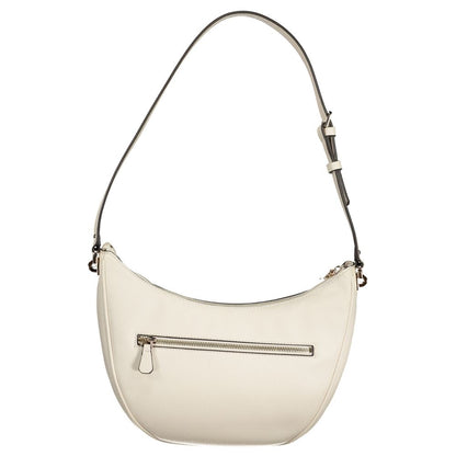 Handbag by Guess Jeans for women in polyethylene white presents a ornamental silhouette, showcasing a secure zipper, ample external-pockets, and versatile shoulder-strap & adjustable-strap for a ornamental finish.