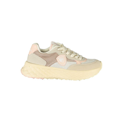 Sneakers by Blauer for women in polyester & polyethylene beige & pink features an sumptuous silhouette, showcasing the premium Bear Women's Athletic Polyester & Polyethylene Sneakers in a sumptuous athletic style that offers a sumptuous finish for refined style.