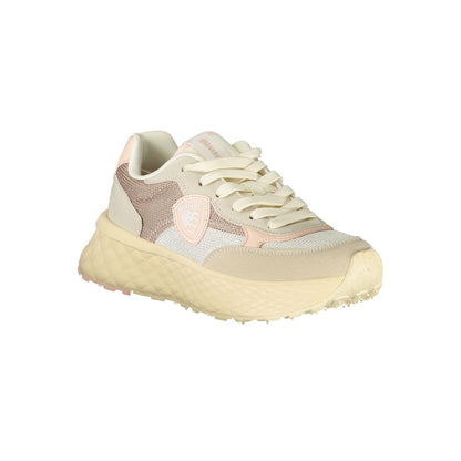 Sneakers by Blauer for women in polyester & polyethylene beige & pink features an sumptuous design from the Bear Women's Athletic Polyester & Polyethylene Sneakers collection, highlighting a sumptuous athletic style for a premium, high-fashion look.
