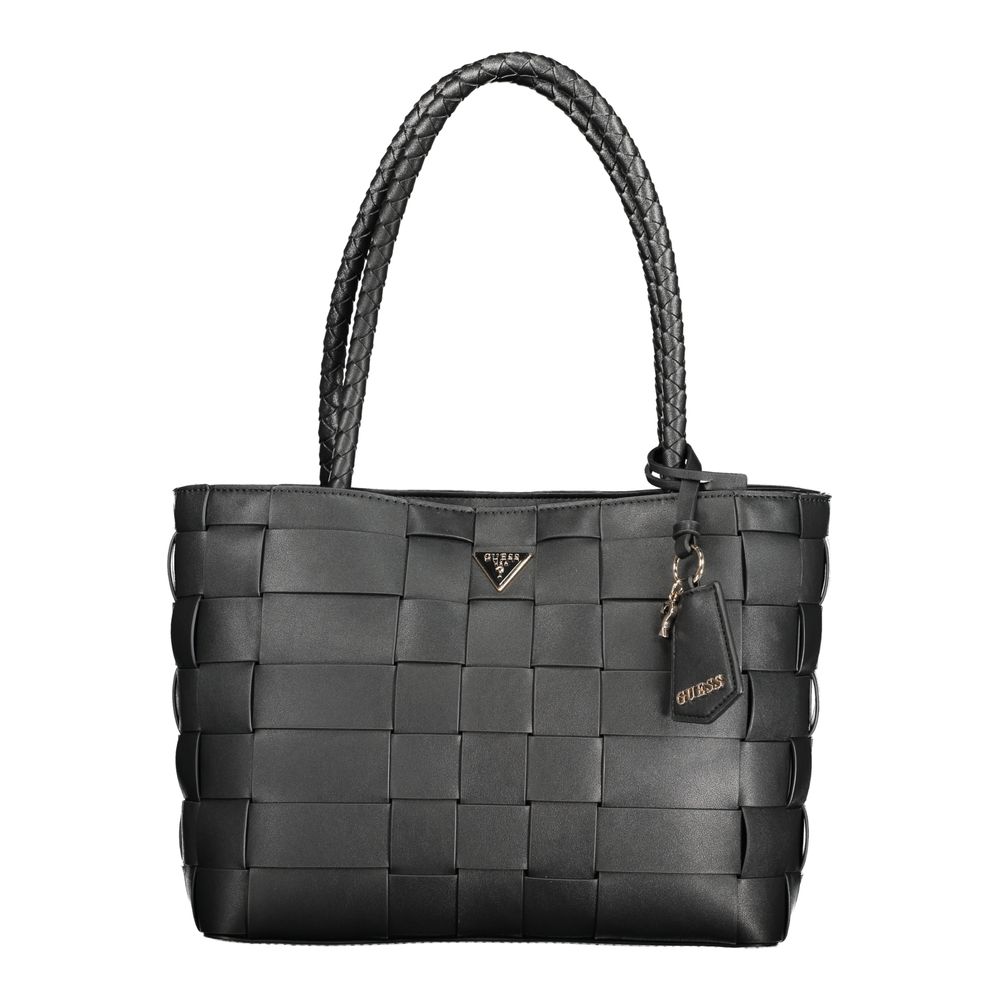 Shopper Handbag by Guess Jeans for women in polyethylene black features a refined silhouette, showcasing a secure zipper, organized built-in-compartments & internal-pockets, and versatile for a refined finish.