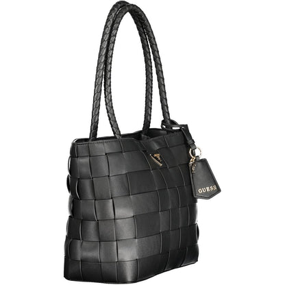 Shopper Handbag by Guess Jeans for women in polyethylene black presents a ornamental silhouette, showcasing a secure zipper, ample built-in-compartments & internal-pockets, and versatile for a ornamental finish.