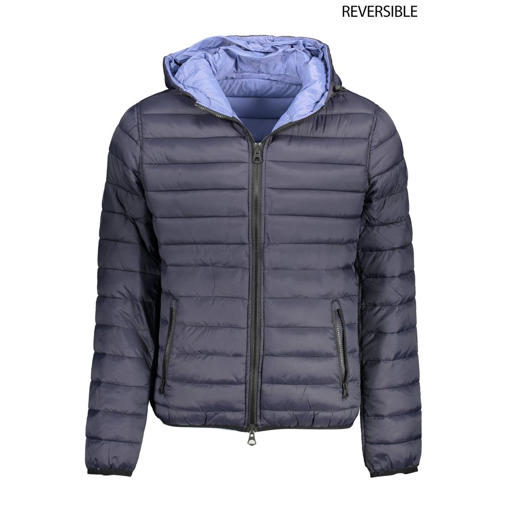 Jacket by U.S. POLO ASSN. for men in nylon navy features an utilitarian silhouette with a refined , showcasing sophisticated pockets for an utilitarian aesthetic.