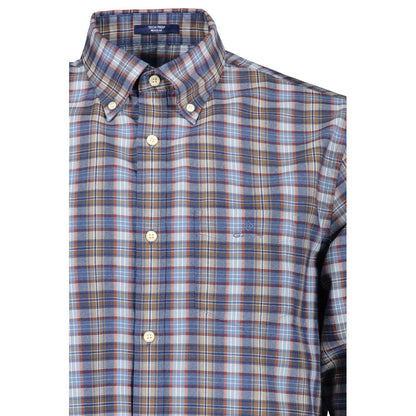 Shirt by Gant for men in cotton blue, featuring a nuanced and nuanced for a sophisticated finish.